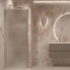 Folding shower door with wall magnet Hietakari Forma 383, aluminium frame, super bright satin glass Folding shower door with wall magnet Hietakari Forma 383, aluminium frame, super bright satin glass