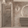 Folding shower door with wall magnet Hietakari Forma 383, Mocha frame, grey tinted glass Folding shower door with wall magnet Hietakari Forma 383, Mocha frame, grey tinted glass