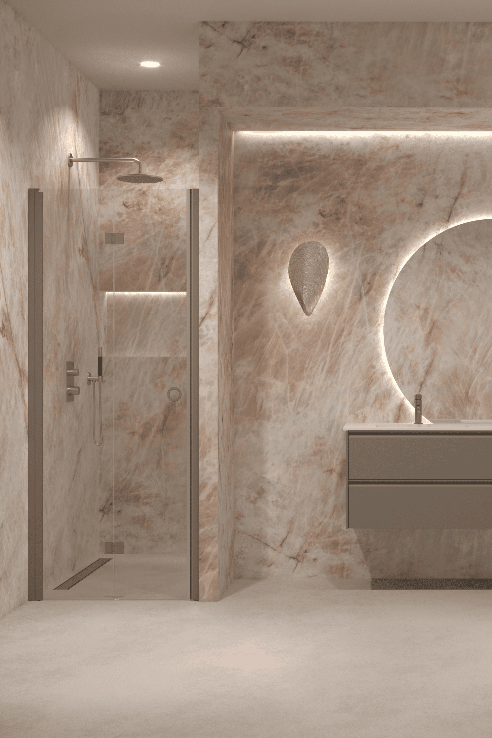 Folding shower door with wall magnet Hietakari Forma 383 – 8
