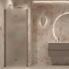 Folding shower door with wall magnet Hietakari Forma 383, Mocha frame, satin frosted glass Folding shower door with wall magnet Hietakari Forma 383, Mocha frame, satin frosted glass
