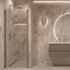 Folding shower door with wall magnet Hietakari Forma 383, Mocha frame, super bright glass Folding shower door with wall magnet Hietakari Forma 383, Mocha frame, super bright glass