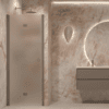Folding shower door with wall magnet Hietakari Forma 383, Mocha frame, super bright satin glass Folding shower door with wall magnet Hietakari Forma 383, Mocha frame, super bright satin glass
