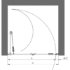 Folding shower door with wall magnet Hietakari Forma 383 – view 2 Folding shower door with wall magnet Hietakari Forma 383 – 2