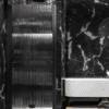 Folding shower door with wall magnet Hietakari Forma 383, black frame, reeded glass Folding shower door with wall magnet Hietakari Forma 383, black frame, reeded glass
