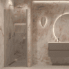 Folding shower door with wall magnet Hietakari Forma 383, Sand frame, grey tinted glass Folding shower door with wall magnet Hietakari Forma 383, Sand frame, grey tinted glass