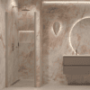 Folding shower door with wall magnet Hietakari Forma 383, Sand frame, clear glass Folding shower door with wall magnet Hietakari Forma 383, Sand frame, clear glass