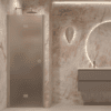 Folding shower door with wall magnet Hietakari Forma 383, Sand frame, brown satin glass Folding shower door with wall magnet Hietakari Forma 383, Sand frame, brown satin glass