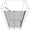 Hinged shower door with fixed part and wall magnet Hietakari Forma 384 ā 3D drawing Hinged shower door with fixed part and wall magnet Hietakari Forma 384 ā 3