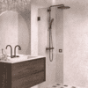Hinged shower door Hietakari Vetro 512, Cocoa fittings, bronze tinted glass