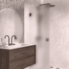 Hinged shower door Hietakari Vetro 512, Cocoa fittings, super bright satin glass