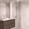 Hinged shower door Hietakari Vetro 512, brushed fittings, bronze tinted glass