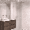 Hinged shower door Hietakari Vetro 512, chrome fittings, satin frosted glass