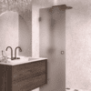 Hinged shower door Hietakari Vetro 512, Mocha fittings, brown satin glass
