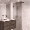 Hinged shower door Hietakari Vetro 512, black fittings, brown satin glass