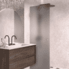 Hinged shower door Hietakari Vetro 512, Sand fittings, grey satin glass