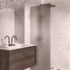 Hinged shower door Hietakari Vetro 512, Sand fittings, brown satin glass