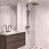 Hinged shower door Hietakari Vetro 512, white fittings, clear glass