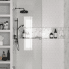 Curved hinged shower door Hietakari Vetro 522, chrome fittings, clear glass