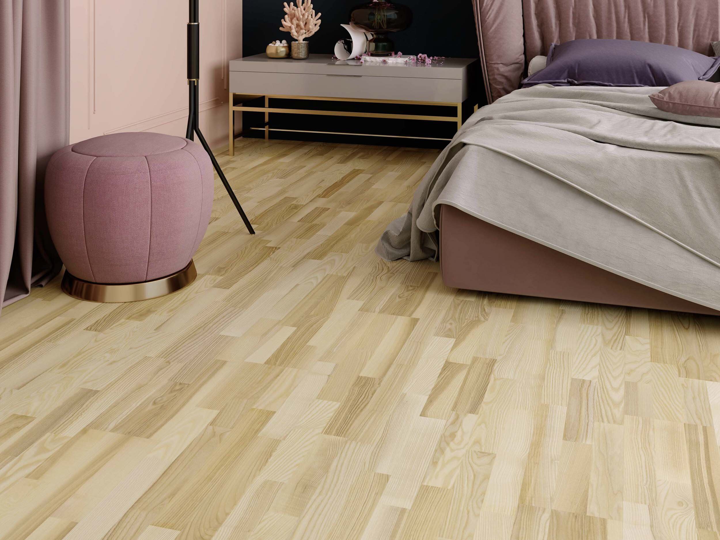Engineered Ash Flooring 3-Strip Esta Elegant Pure Line extra matt lacquered – 3