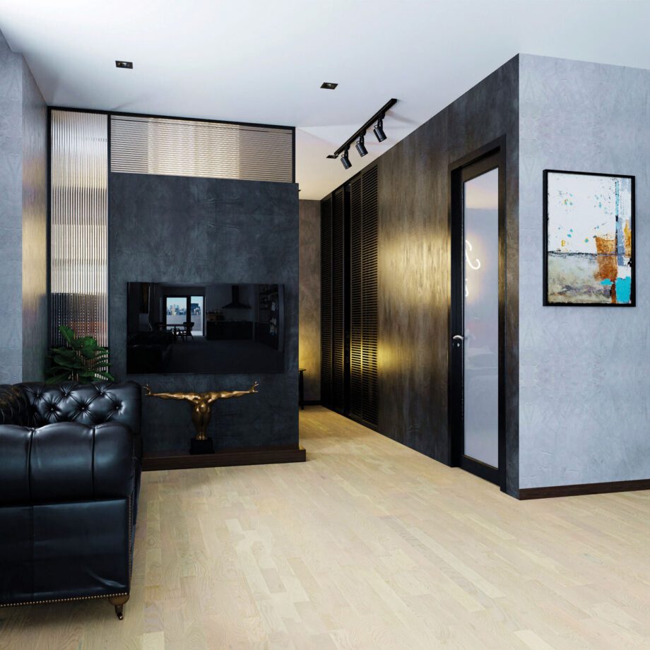 Engineered Oak Flooring 3-Strip Esta Promo White extra matt lacquered – close-up Engineered Oak Flooring 3-Strip Esta Promo White extra matt lacquered – 3
