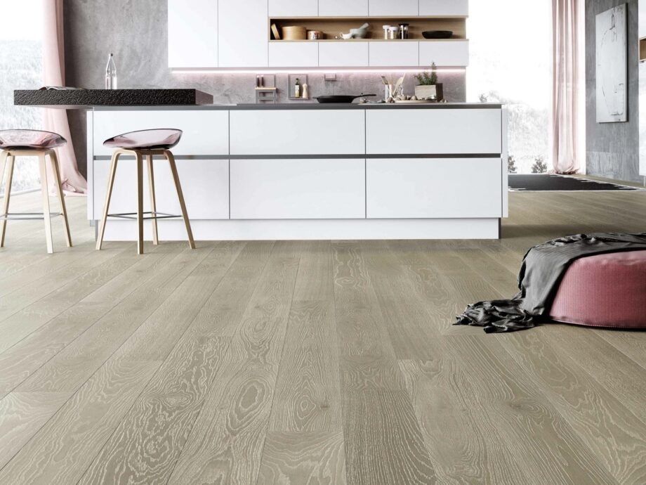 Engineered Oak Flooring Esta ABC Dune White Pores extra matt lacquered – close-up Engineered Oak Flooring Esta ABC Dune White Pores extra matt lacquered – 3