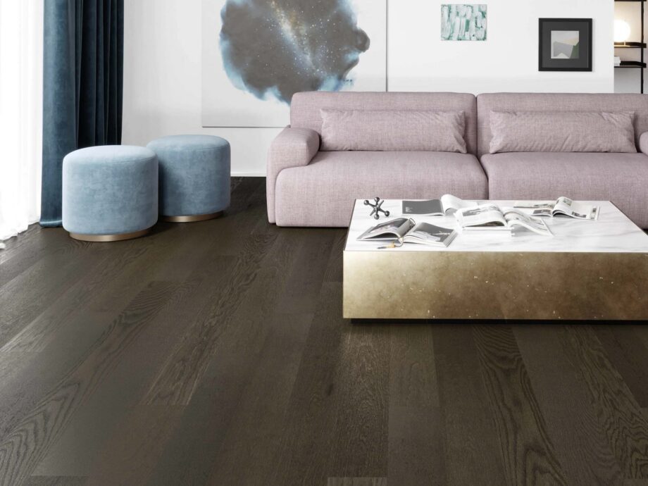 Engineered Oak Flooring Esta BC Tobacco Brown matt lacquered – close-up Engineered Oak Flooring Esta BC Tobacco Brown matt lacquered – 3