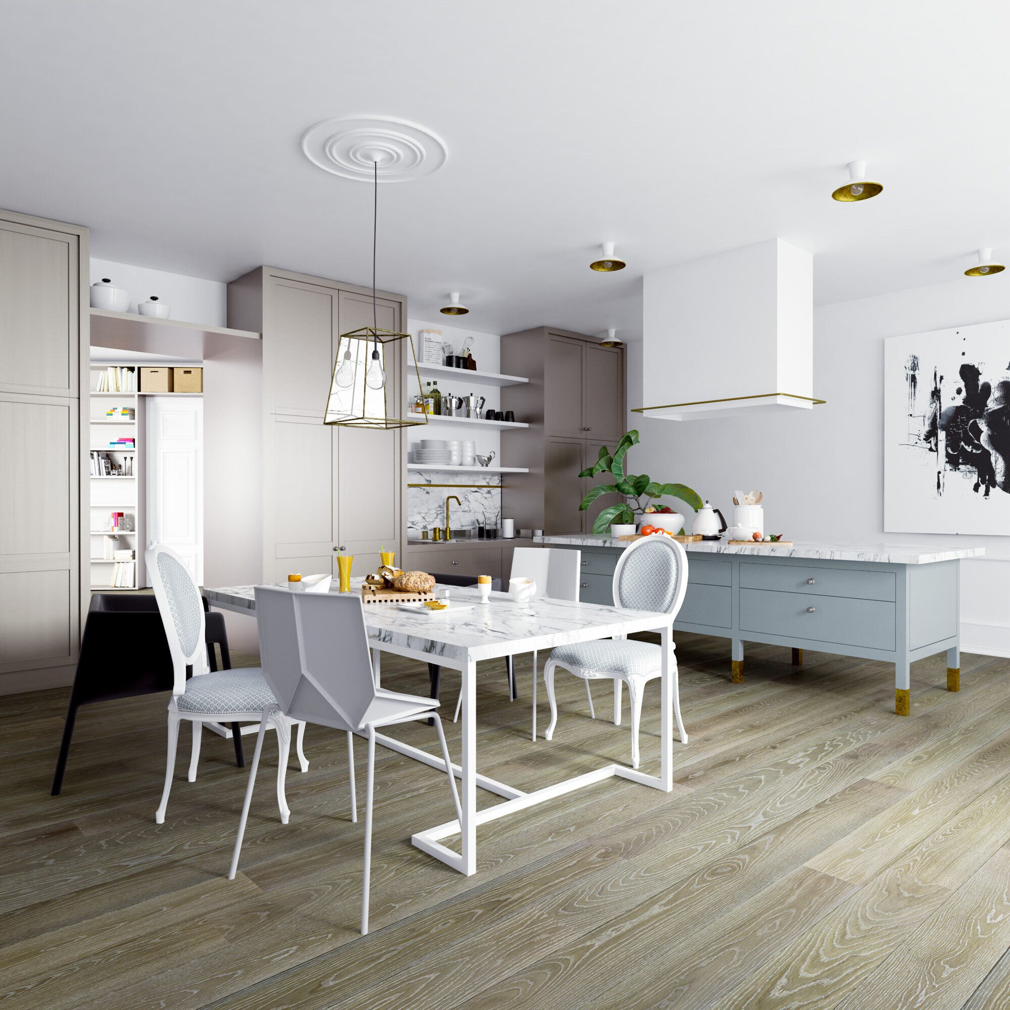 Engineered Oak Flooring Esta Vivid Olive Grey Ivory Pores extra matt lacquered – 3