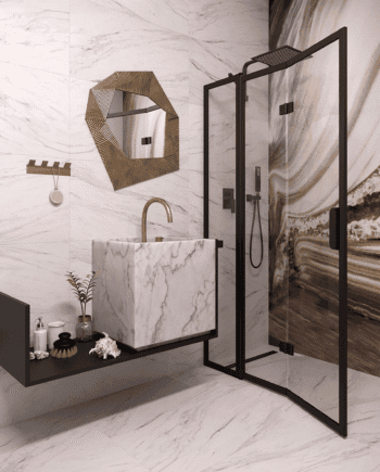 Folding shower screen with fixed part Hietakari Bläk 884 New York