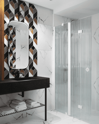 Folding shower screen with fixed part Hietakari Forma 305