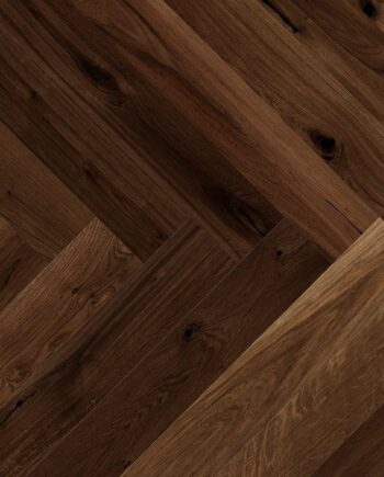 Herringbone flooring Smoked Oak beveled, brushed, matt lacquered