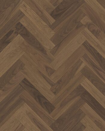 Herringbone Parquet Flooring Parky Swing Smoked Walnut Premium, walnut veneer, brushed, super matt lacquer, 593 x 121 x 10 mm