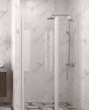 Hinged shower door with fixed part and wall magnet Hietakari Infinia 235