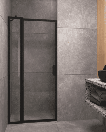 Hinged shower screen with fixed part Hietakari Bläk 733 New York