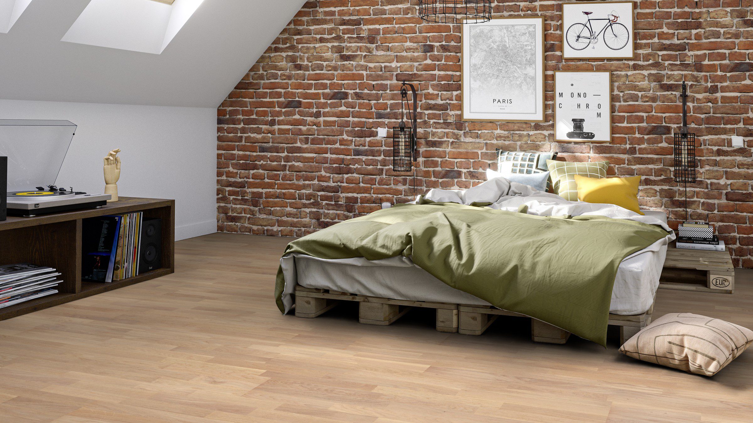 Tammeparkett Tarkett Grace White Canvas TreS magamistoas