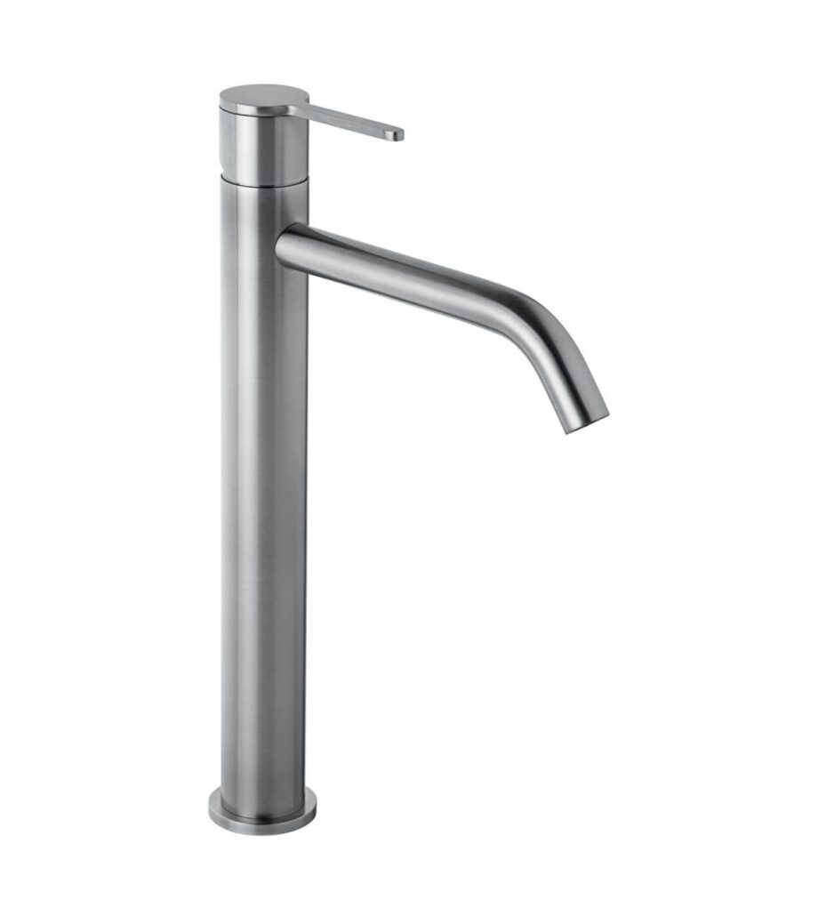 Tall basin mixer Emmevi Filoinox 85003BIGIN with click-clack waste, stainless steel Tall basin mixer Emmevi Filoinox 85003BIGIN with click-clack waste