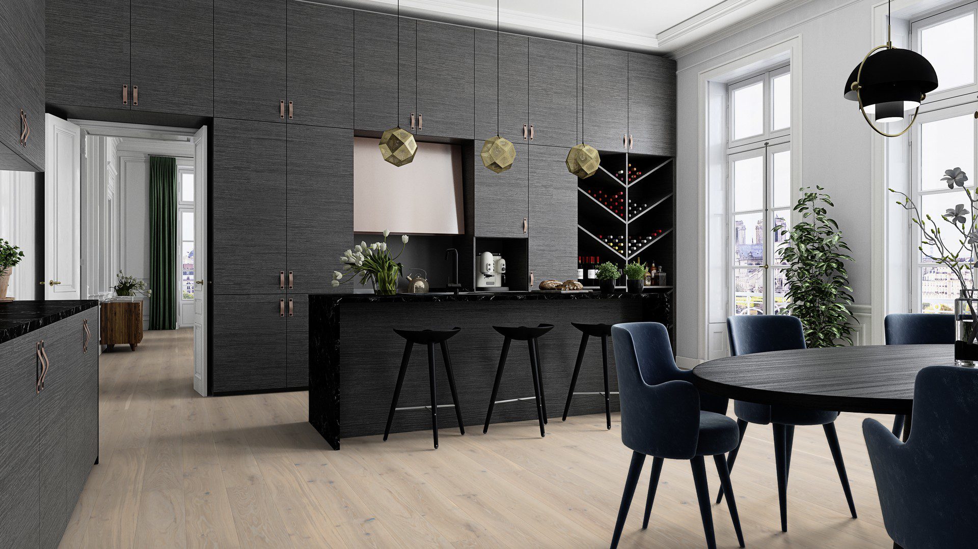 Laudparkett Bauwerk Casapark tamm 46 Farina B-Protect® ultramatt lakk 181mm