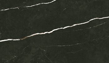 Marble-effect polished porcelain floor tile Tau Elite Black Pol, 15x120 cm, black, rectified