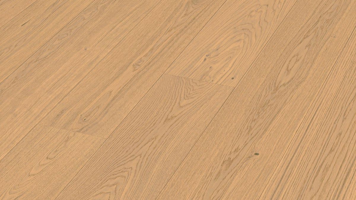 Oak parquet Meister, Lindura HD 400, Natural cream oak 08966, 1-strip, 2200 x 205 mm, brushed, ultra matt lacquered