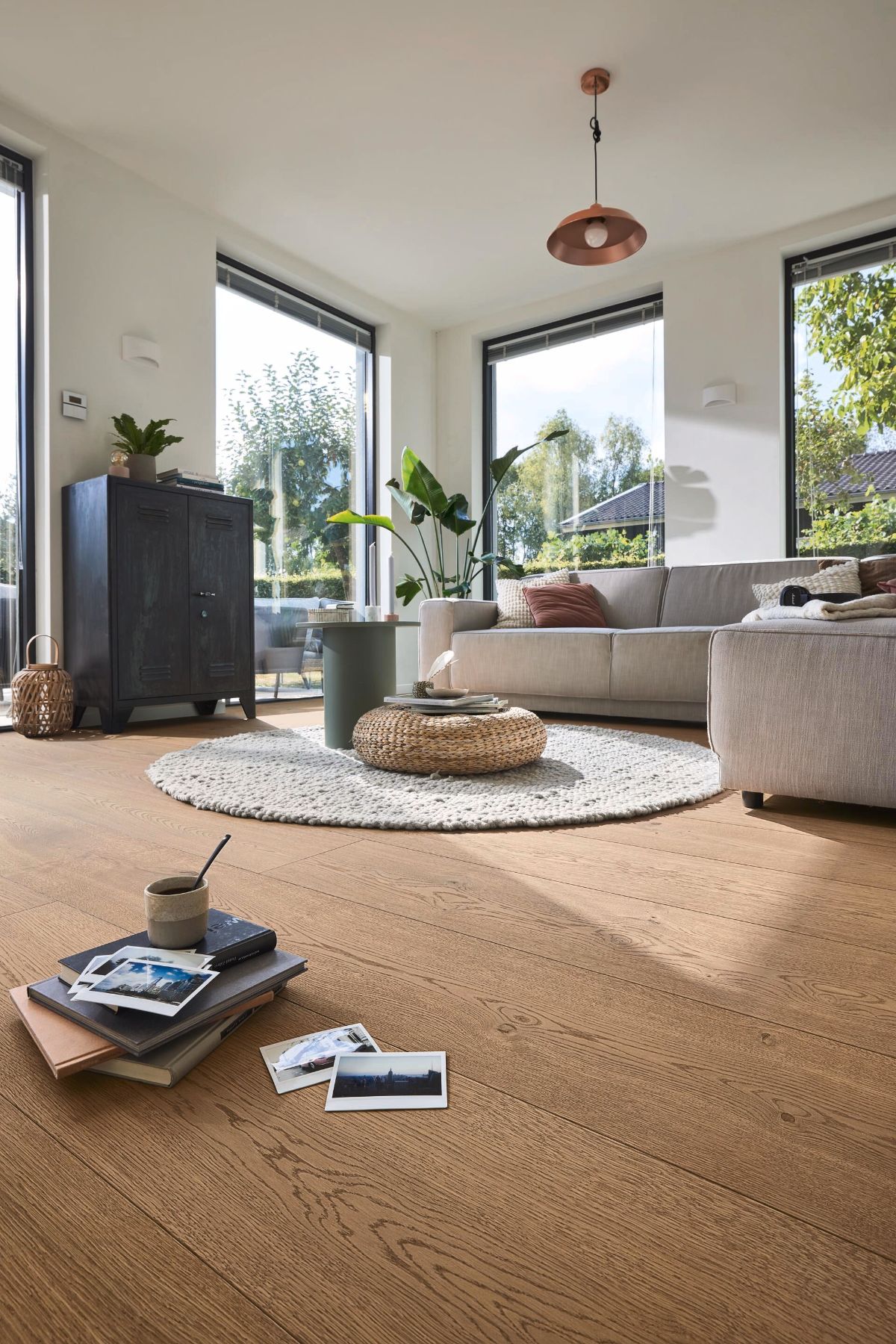 Oak parquet Meister, Lindura HD 400, Clay brown oak authentic 20225, 1-strip, 2200 x 270 mm, brushed, ultra matt lacquered