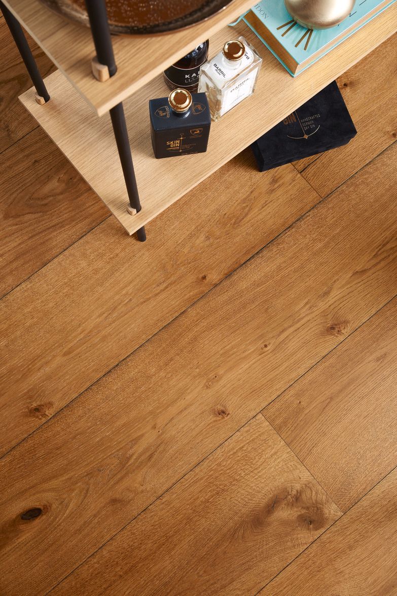 Oak parquet Meister, Lindura HD 400, Authentic chestnut brown oak 08911, 1-strip, 2200 x 270 mm, brushed, naturally oiled