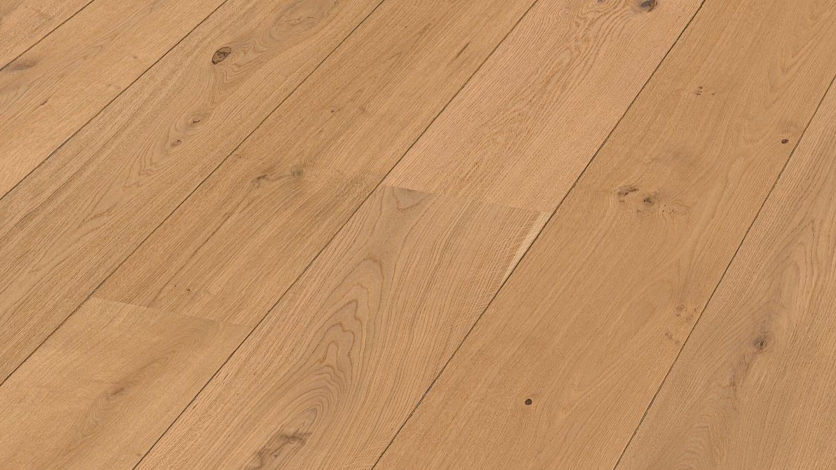 Oak parquet Meister, Lindura HD 400, Authentic pure oak 08921, 1-strip, 2200 x 270 mm, brushed, ultra matt lacquered