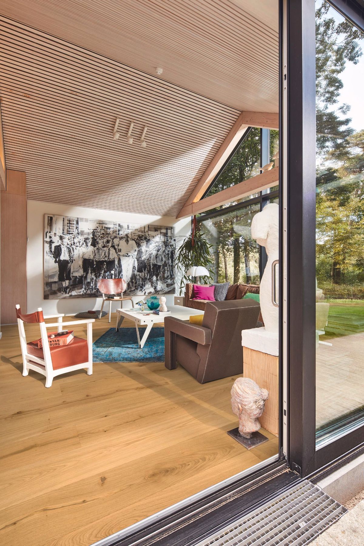 Oak parquet Meister, Longlife PD 400, Authentic oak 09011, 1-strip, 2200 x 180 mm, brushed, ultra matt lacquered