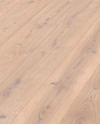 Oak parquet Meister, Longlife PD 400, Authentic off-white oak 09017, 1-strip, 2200 x 180 mm, brushed, ultra matt lacquered