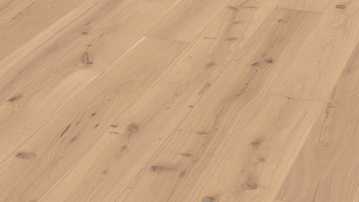 Oak parquet Meister, Longlife PD 400, Authentic caramel oak 09028, 1-strip, 2200 x 180 mm, brushed, naturally oiled