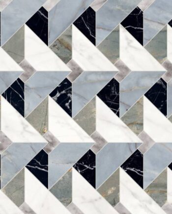 Marble mosaic effect porcelain tile ABK Sensi Fantasy Tips, 60x120 cm, 8.5 mm, polished 3D textured (lux 3D)