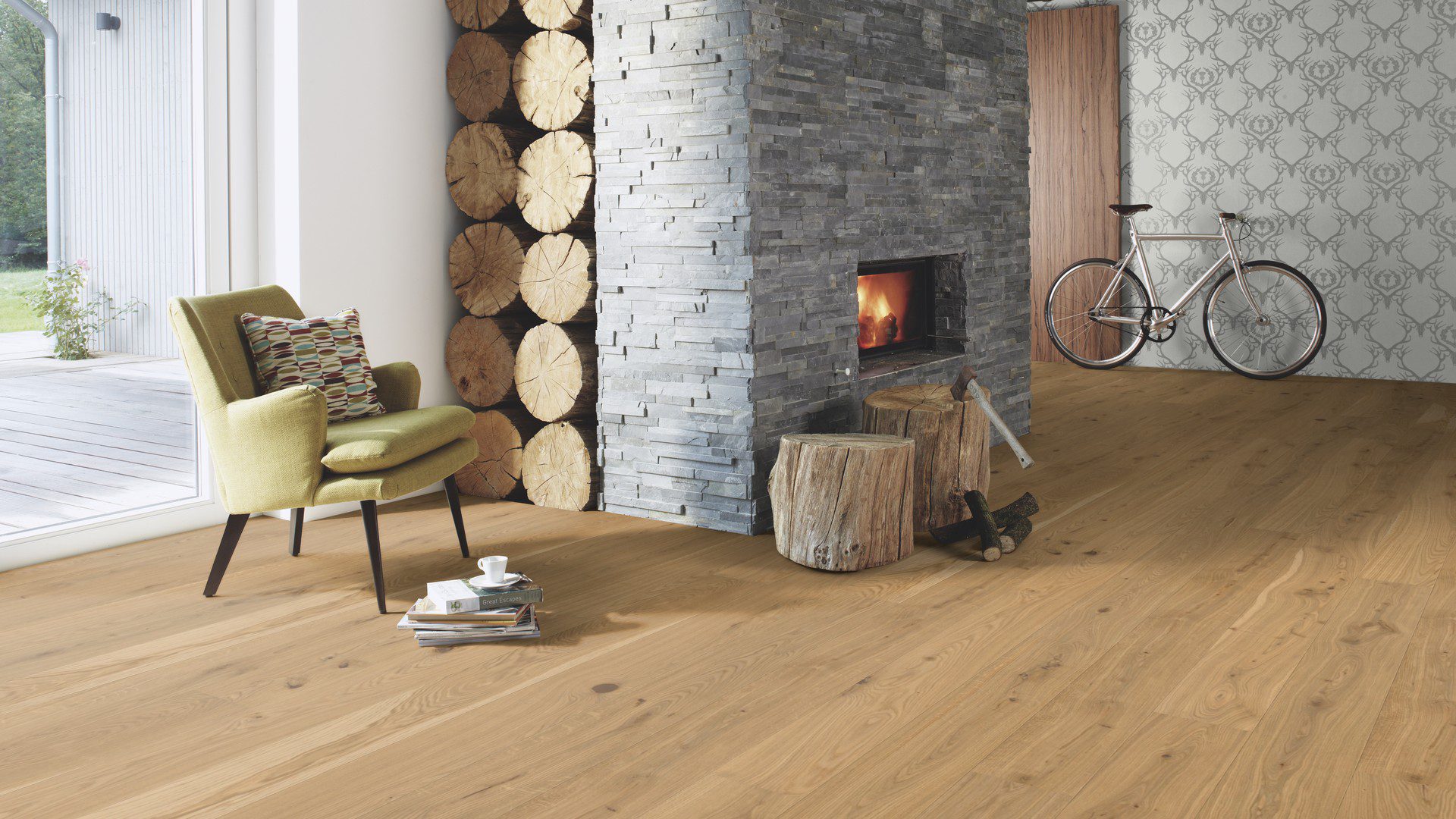 Naturaalparkett Bauwerk Casapark tamm 46 Avorio harjatud õlivaha 181mm