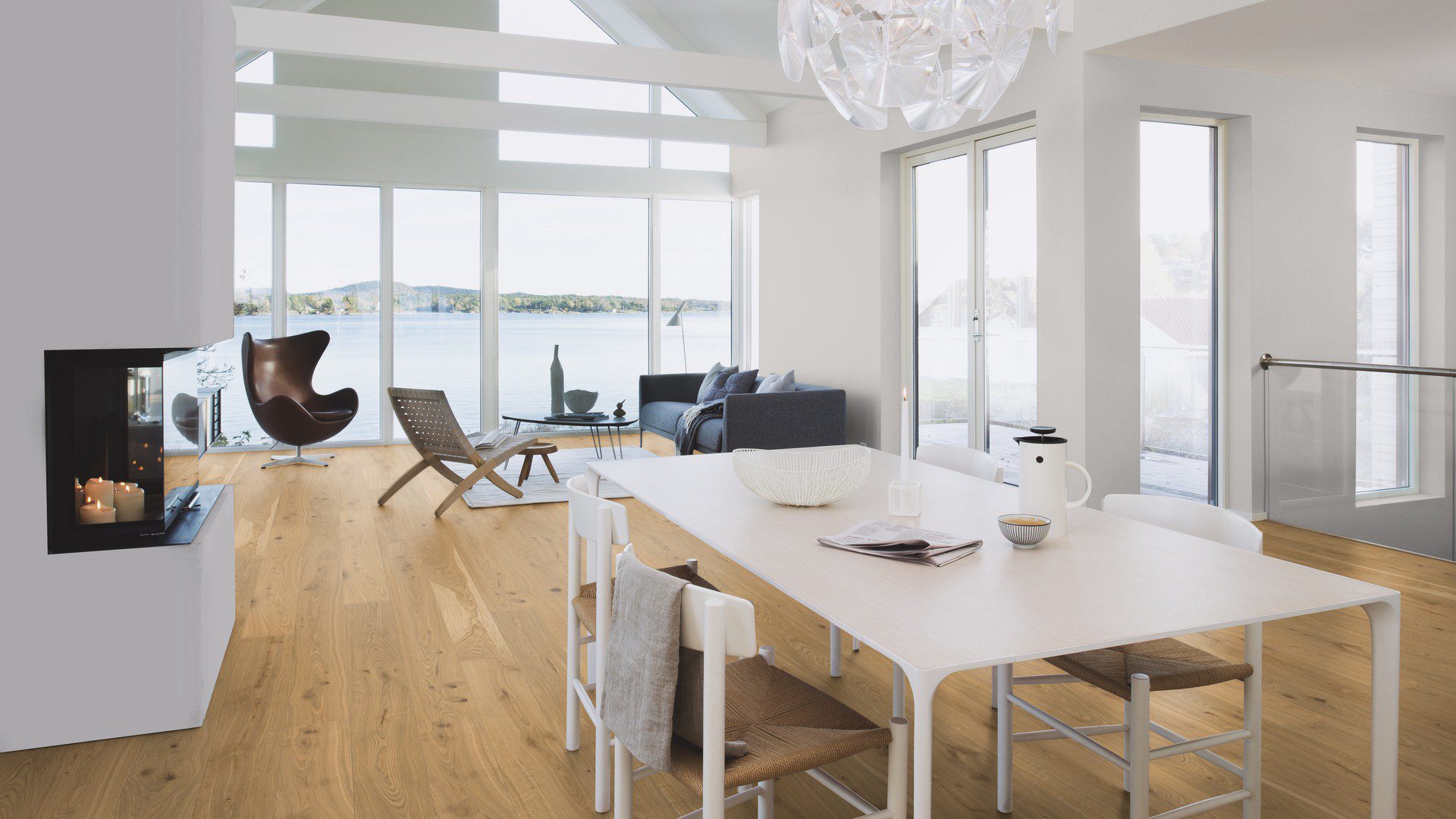 Naturaalparkett Bauwerk Casapark tamm 46 Avorio harjatud õlivaha 181mm
