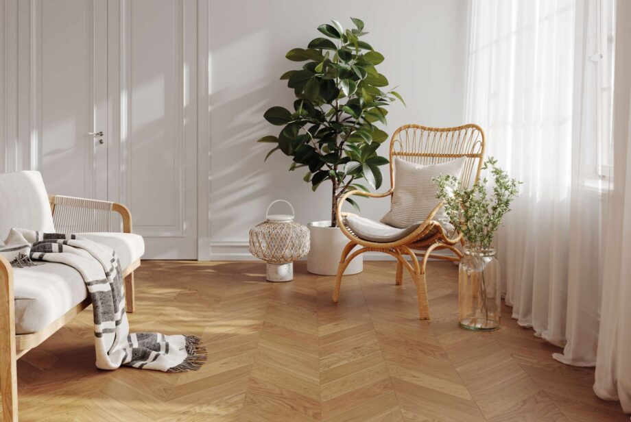 Oak Chevron Flooring Esta AB extra matt lacquered – in an interior Oak Chevron Flooring Esta AB extra matt lacquered – 3