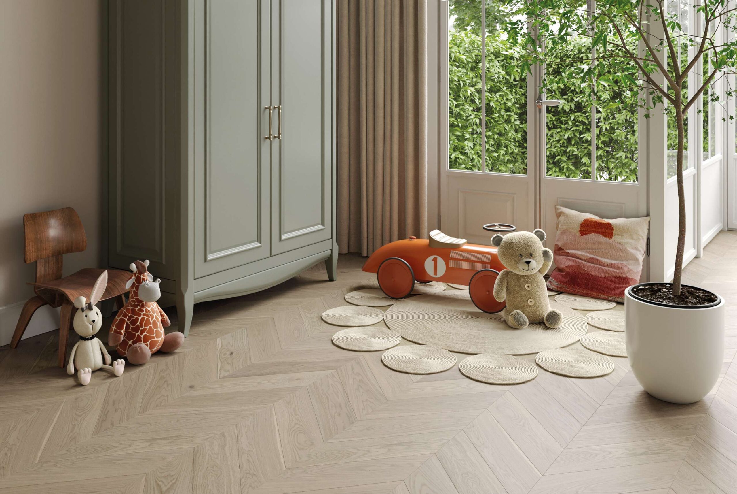 Oak Chevron Flooring Esta Nordic S Sandstone extra matt lacquered – 3
