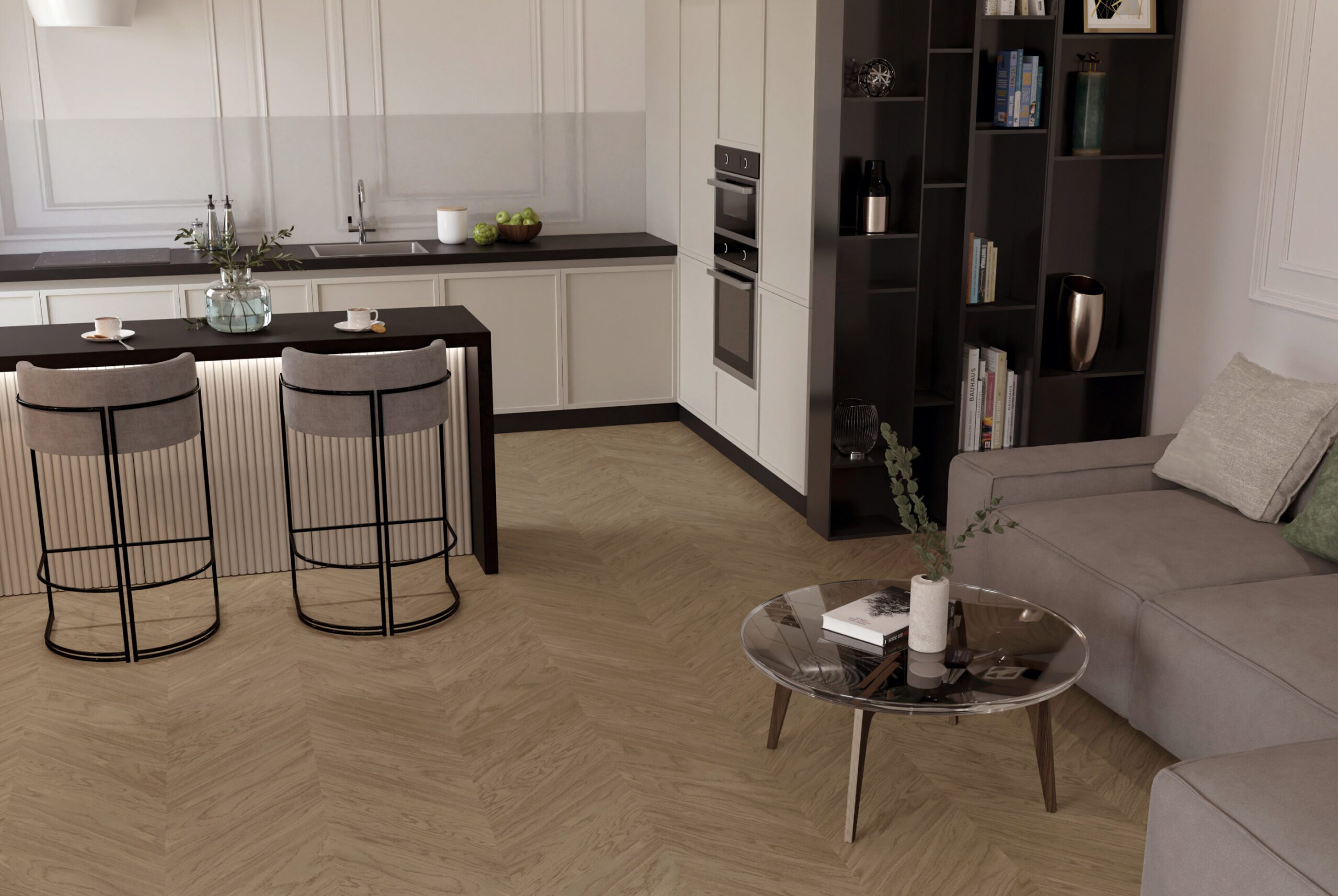 Oak Chevron Flooring Esta Nova Eco Elite Sandstone extra matt lacquered – 3